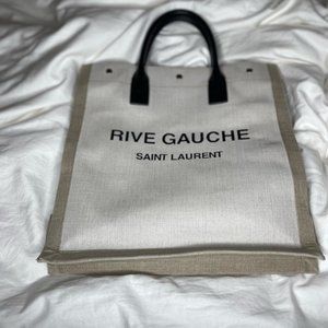 RIVE GAUCHE N/S SHOPPING BAG IN LINEN ANDCOTTON
